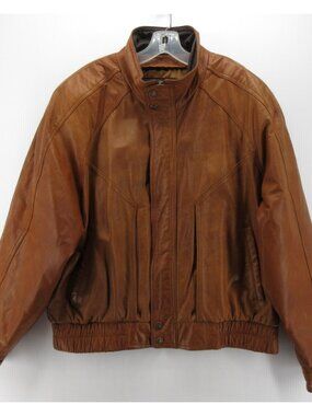 VINTAGE Wilsons Adventure Bound Jacket XL Leather Bomber Coat Zip Up *